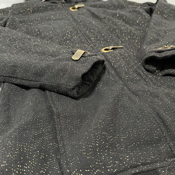 Missy Elliott Jacket Womens Size 38 Black Respect Me Coat Hook Eye Sparkles Y2K - Picture 2 of 13